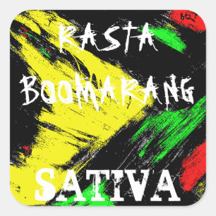 ADESIVO QUADRADO RASTA BOOMARANG SATIVA