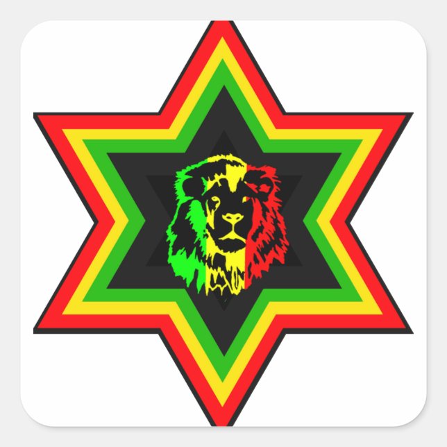 Adesivo Quadrado Rasta judaico (Frente)