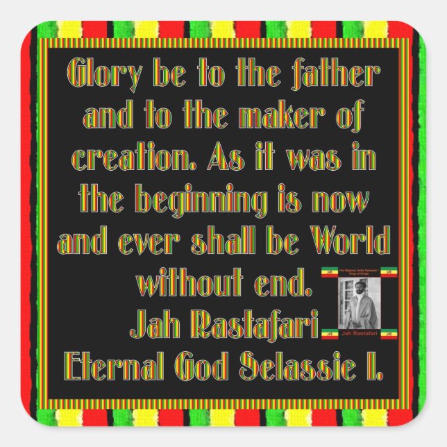 Adesivo Quadrado Rasta Prayer Recitada antes da Cerimônia de Fumage (Frente)
