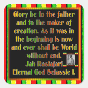 Adesivo Quadrado Rasta Prayer Recitada antes da Cerimônia de Fumage