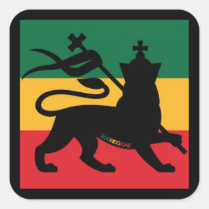 Adesivo Quadrado Rastafari Leão de Judah Square Sticker