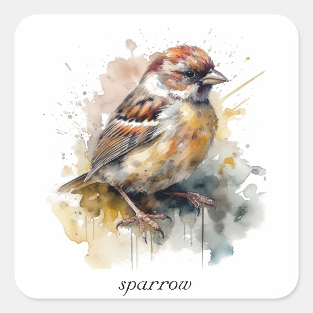 Adesivo Quadrado Rastreador de Aquarela Russo, personalizado (Frente)