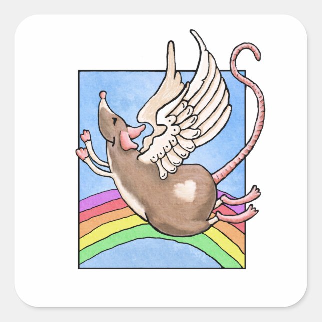 Adesivo Quadrado Rat Angel Sticker (Frente)