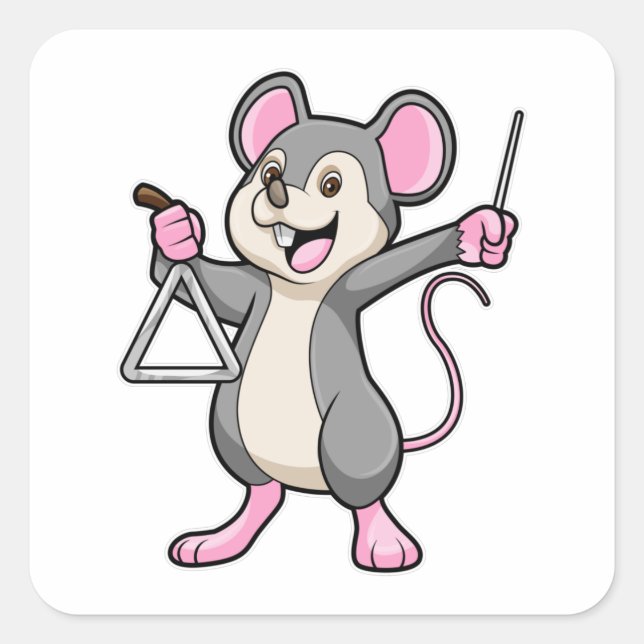 Adesivo Quadrado Rat Music com Triangel (Frente)