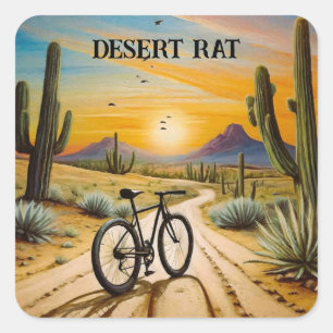 Adesivo Quadrado Rato do Deserto, personalizável
