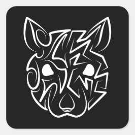 Adesivo Quadrado Rato Tribal Negro e Branco