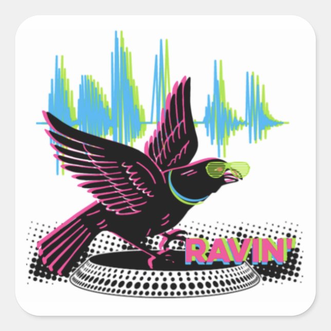 Adesivo Quadrado Raven Square Sticker (Frente)