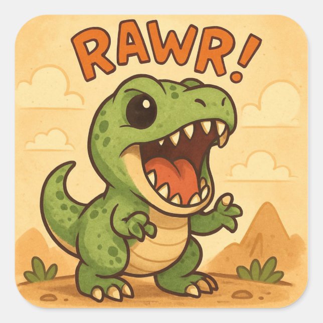 Adesivo Quadrado Rawr (Frente)