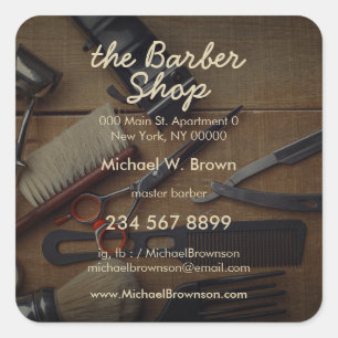 Adesivo Quadrado Razor de Cabelo Personalizado do Compro Barber