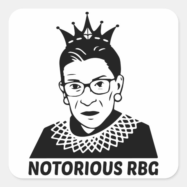 Adesivo Quadrado RBG BLACK - Ruth Bader Ginsburg (Frente)