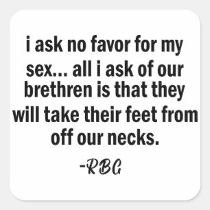 Adesivo Quadrado RBG, Ruth Badger Ginsburg, Mulher Forte