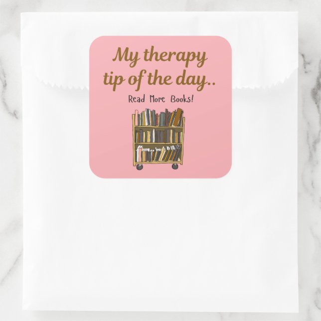 Adesivo Quadrado Read More Books –  Book Lover Therapy Sticker (Bolsa)