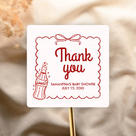 Adesivo Quadrado Ready to Pop Soda Baby Shower