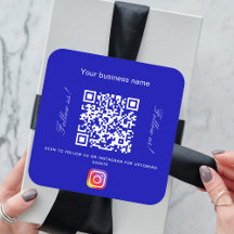 Real blue white business name qr code instagram