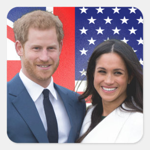 Adesivo Quadrado Real Casamento Príncipe Harry e Meghan Markle