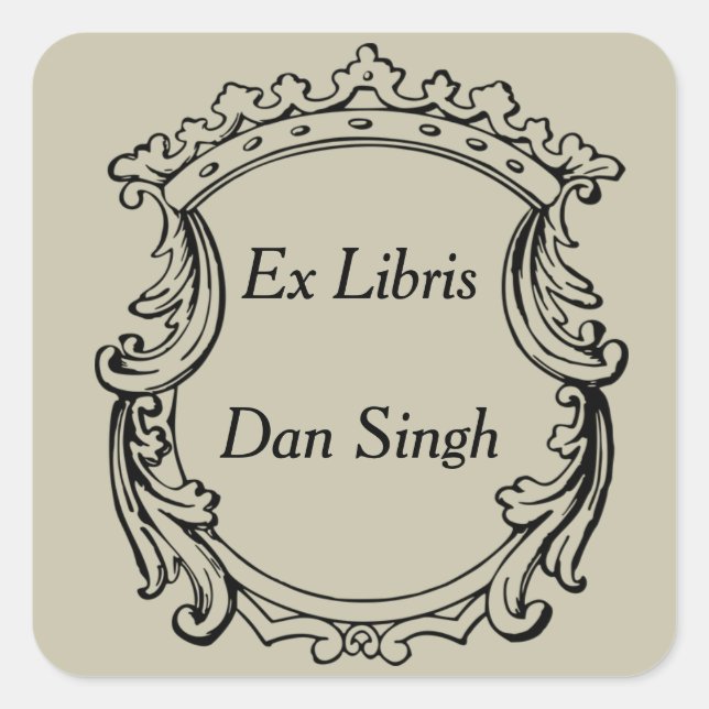 Adesivo Quadrado Real Coroa Floreada Clássica (Frente)