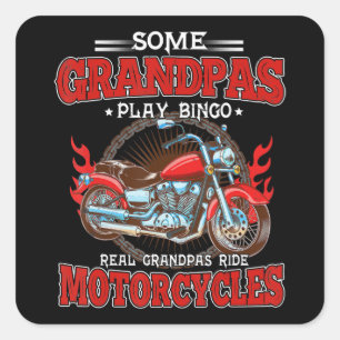 Adesivo Quadrado Real Grandpas Ride Motocicletas