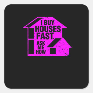 Adesivo Quadrado Realtor - Eu Comprar Casas Rapidamente, Pergunte-M