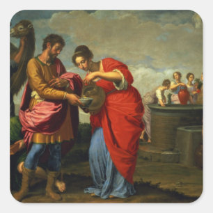 Adesivo Quadrado Rebecca e Eliezer no bem, c.1626-27