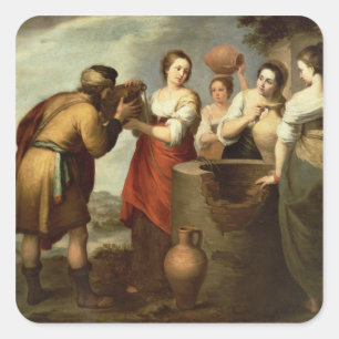 Adesivo Quadrado Rebecca e Eliezer no bem, c.1665