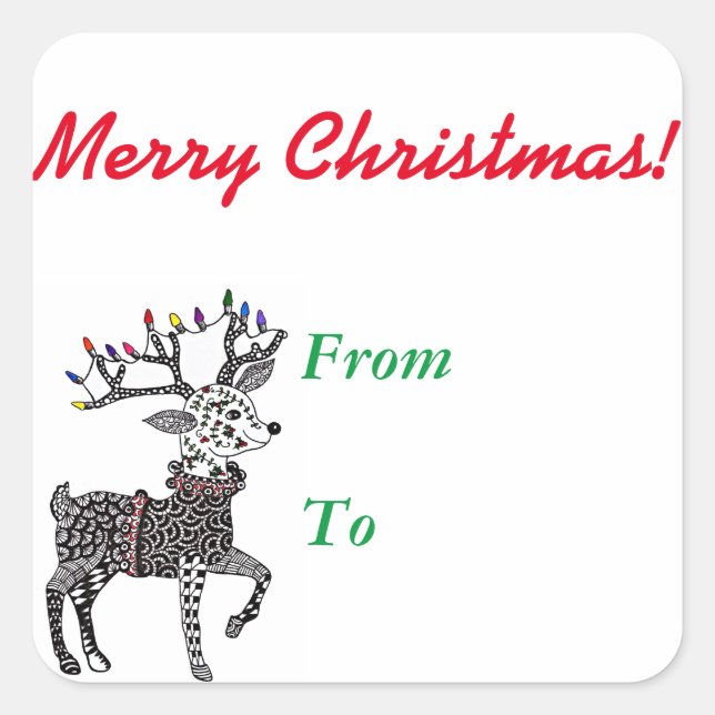 Adesivo Quadrado Rebelde das Luzes de Natal (Frente)