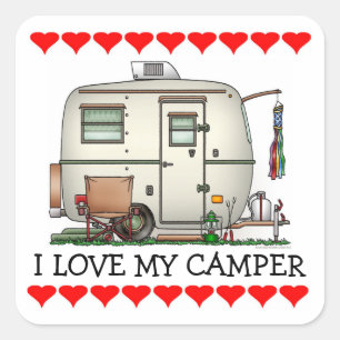 Adesivo Quadrado Reboque de vidro do viagem do campista do ovo do