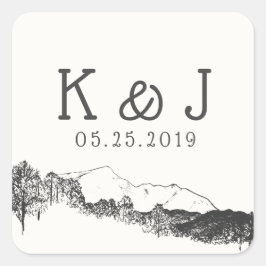Adesivo Quadrado Recanto na Montanha ⎥Adesivo de Monograma