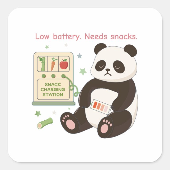 Adesivo Quadrado Recarregar com Snacks Bamboo (Frente)