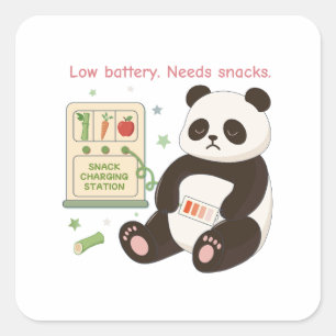 Adesivo Quadrado Recarregar com Snacks Bamboo