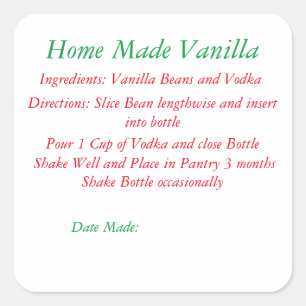 Adesivo Quadrado Receber baunilha caseira