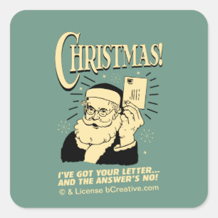 Adesivo Quadrado Recebi Sua Carta. A resposta é não