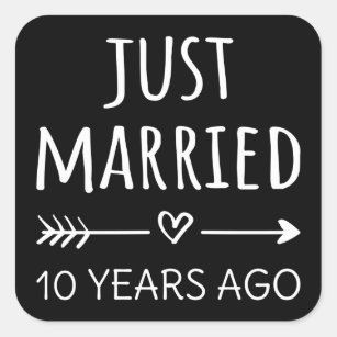 Adesivo Quadrado Recem casados 10 Anos Atrás