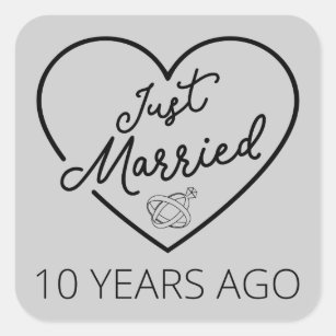 Adesivo Quadrado Recem casados 10 Anos Atrás III