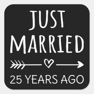 Adesivo Quadrado recem casados 25 Anos Atrás I