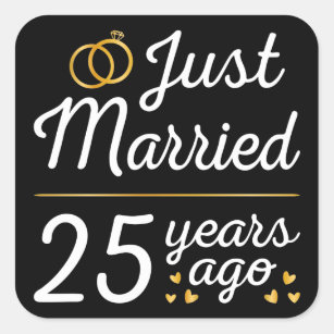 Adesivo Quadrado Recem casados 25 Anos Atrás II