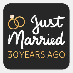 Adesivo Quadrado Recem casados 30 Anos Atrás IV