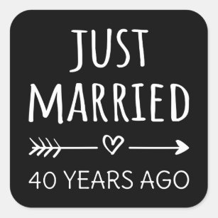 Adesivo Quadrado Recem casados 40 Anos Atrás I