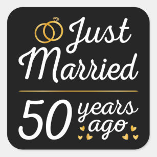 Adesivo Quadrado Recem casados 50 Anos Atrás II