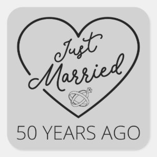 Adesivo Quadrado Recem casados 50 Anos Atrás III
