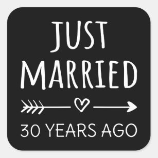 Adesivo Quadrado Recem casados Há 30 Anos