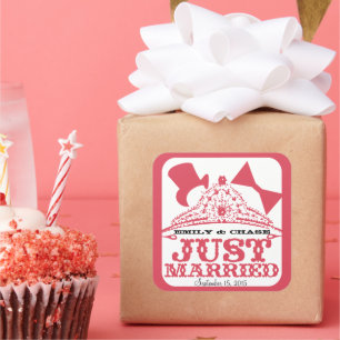 Adesivo Quadrado Recem casados Princesa Bride Tiara