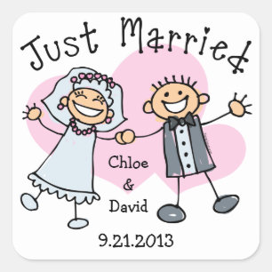 Adesivo Quadrado Recem casados Stick People