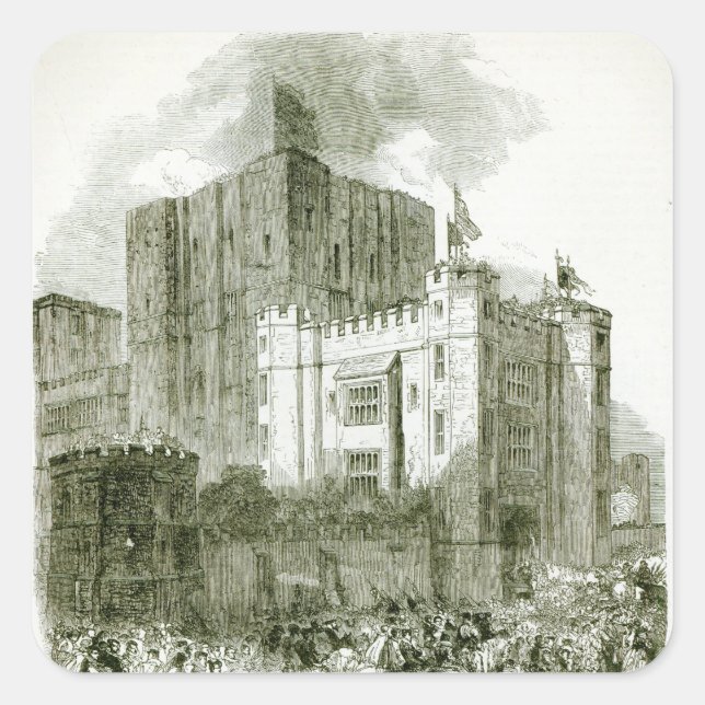 Adesivo Quadrado Recepção da Rainha Elizabeth no Kenilworth (Frente)