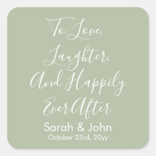 Adesivo Quadrado Recepção de casamento Personalizada de Script Pers