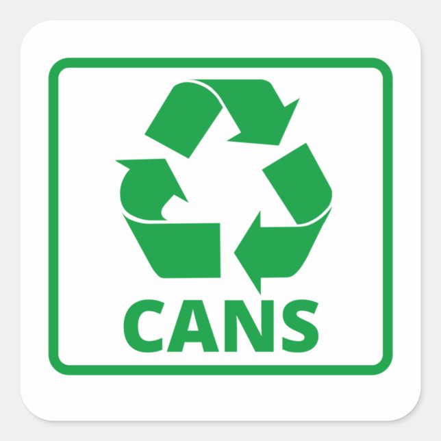 Adesivo Quadrado Reciclagem de placas verdes (Frente)