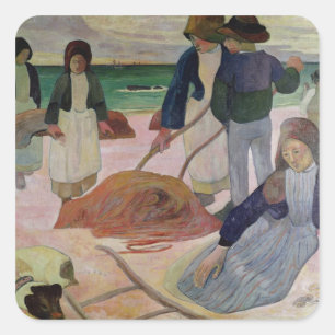 Adesivo Quadrado Recolectores da alga de Paul Gauguin  , 1889