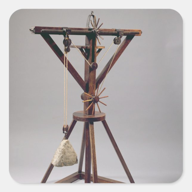 Adesivo Quadrado Reconstrução da design da Vinci (Frente)