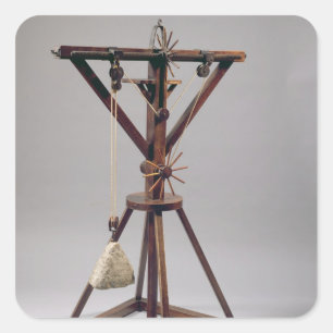 Adesivo Quadrado Reconstrução do design de da Vinci