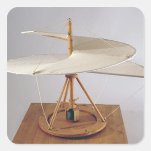 Adesivo Quadrado Reconstrução modelo do design de da Vinci