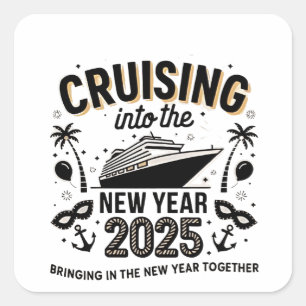 Adesivo Quadrado Recordações do Fazer Cruising 2025 Juntos Família